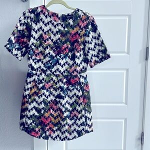 Top Shop houndstooth, floral mini dress. Size: EUR 38, US 6, UK 10. Pre-owned.